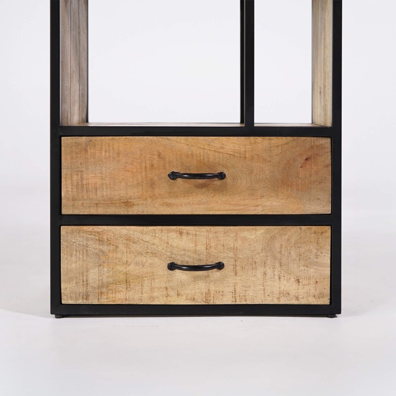 Industrielles Regal aus Massivholz 60 x 185 cm – Walter