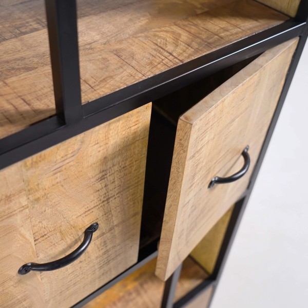 Industrielles Regal aus Massivholz 60 x 185 cm – Walter