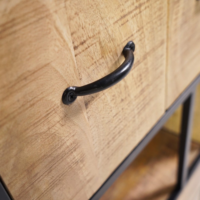 Industrielles Regal aus Massivholz 60 x 185 cm – Walter
