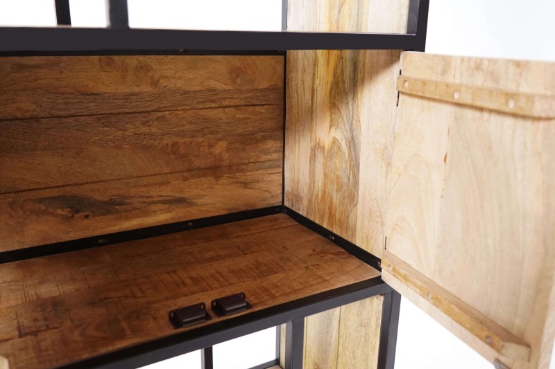 Industrielles Regal aus Massivholz 60 x 185 cm – Walter