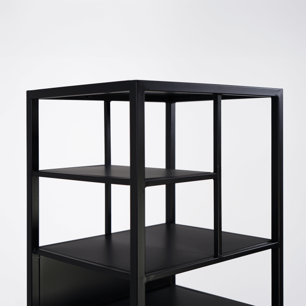 Regal aus schwarzem Metall 40 x 180 cm – New York