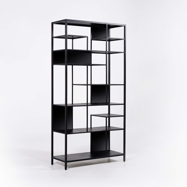 Regal aus schwarzem Metall 90 x 180 cm – New York