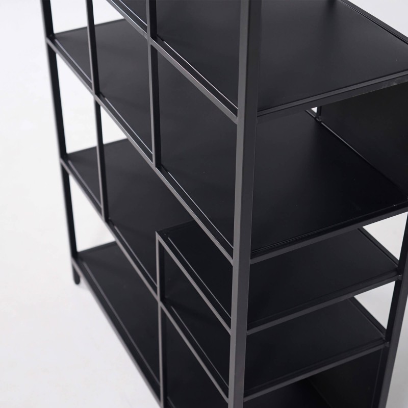 Regal aus schwarzem Metall 90 x 180 cm – New York