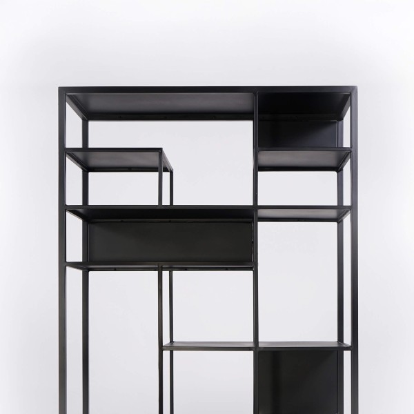 Regal aus schwarzem Metall 90 x 180 cm – New York