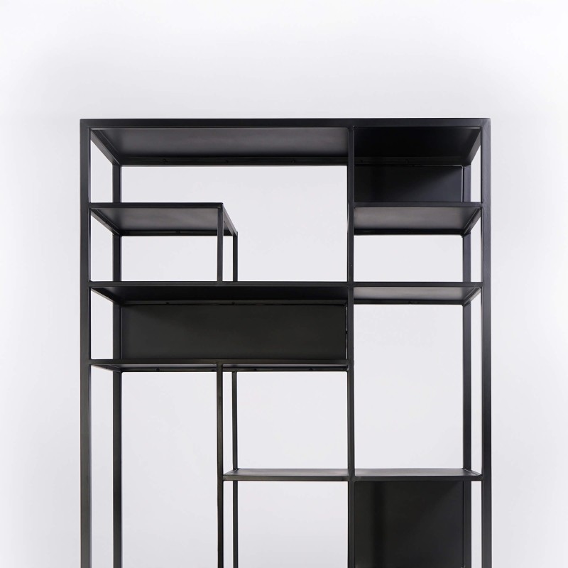 Regal aus schwarzem Metall 90 x 180 cm – New York