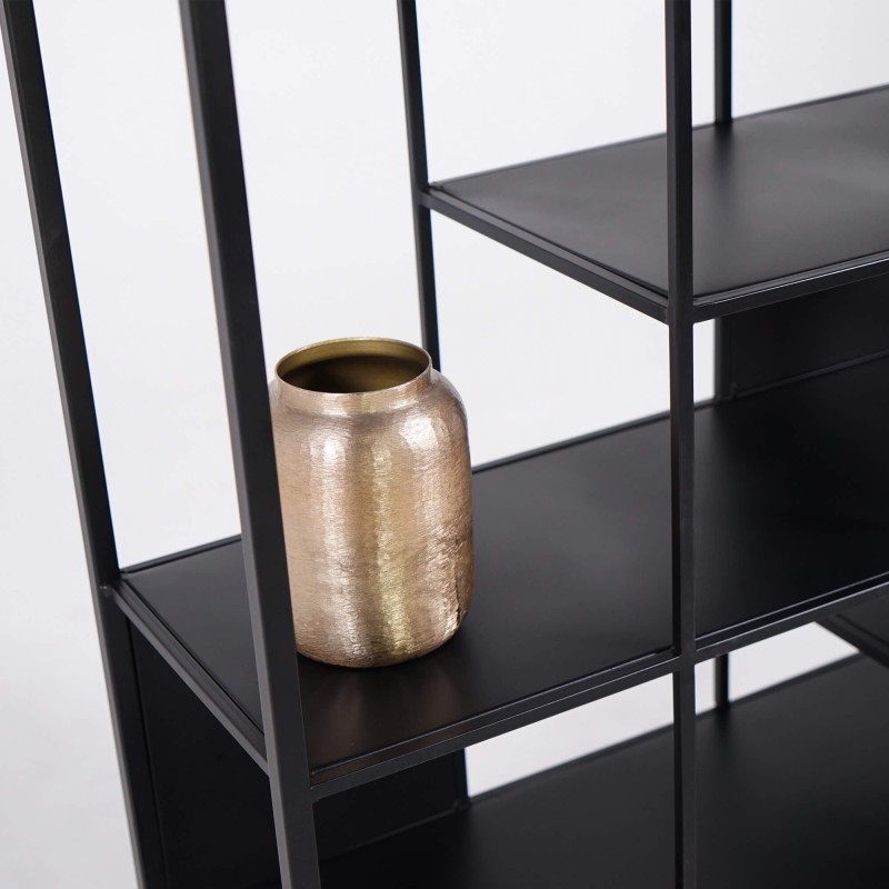 Regal aus schwarzem Metall 90 x 180 cm – New York