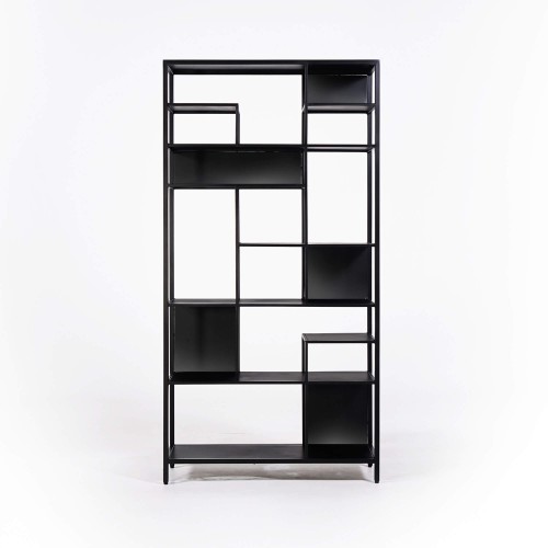 Regal aus schwarzem Metall 90 x 180 cm – New York