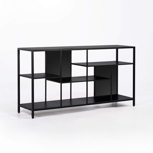 Regal aus schwarzem Metall 140 x 75 cm – New York