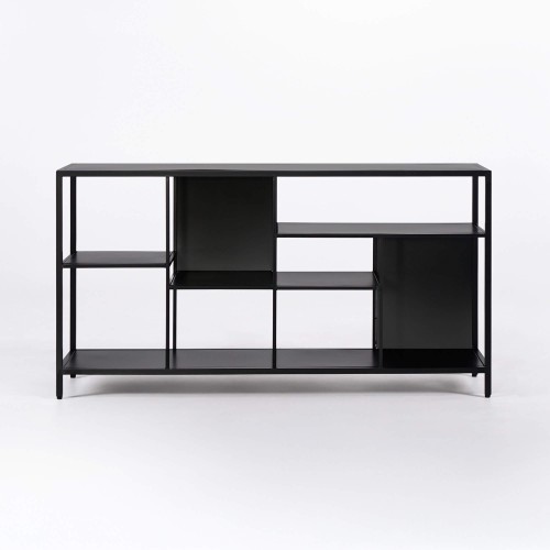 Regal aus schwarzem Metall 140 x 75 cm – New York