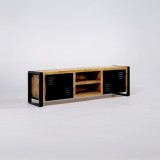 TV-Möbel 160 cm aus Massivholz und Metall - Kansas
