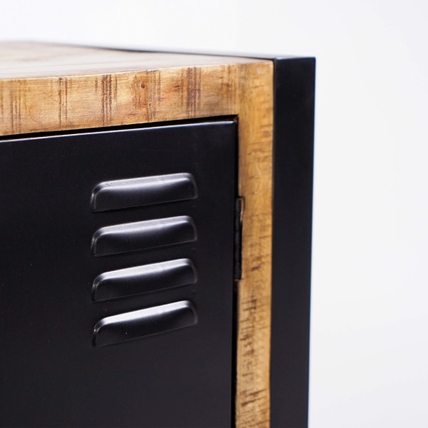 TV-Möbel 160 cm aus Massivholz und Metall - Kansas