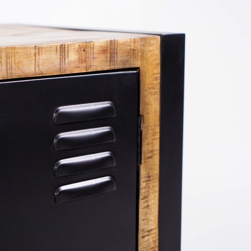 TV-Möbel 160 cm aus Massivholz und Metall - Kansas