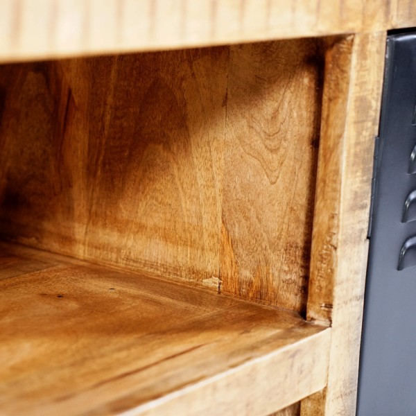 TV-Möbel 160 cm aus Massivholz und Metall - Kansas