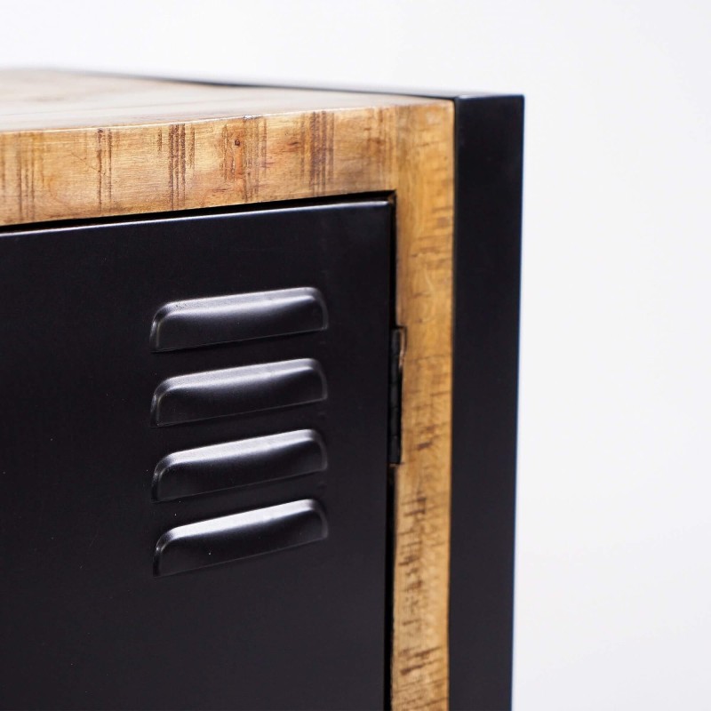 TV-Möbel 200 cm aus Massivholz und Metall - Kansas