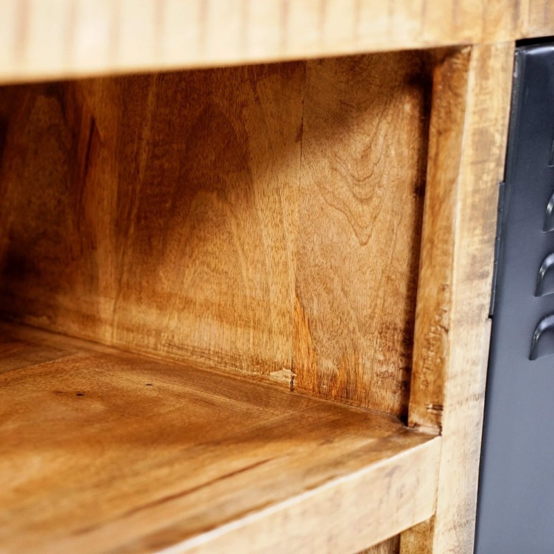 TV-Möbel 200 cm aus Massivholz und Metall - Kansas