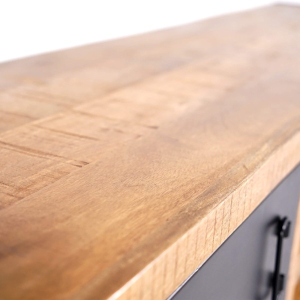 TV-Möbel 200 cm aus Massivholz und Metall - Kansas