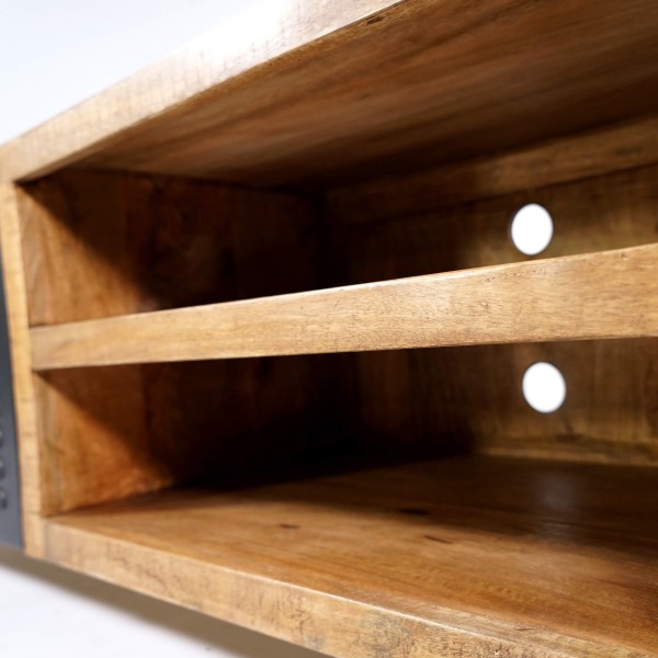 TV-Möbel 200 cm aus Massivholz und Metall - Kansas