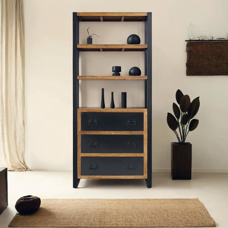 Regal aus Holz und Metall 90 cm – Kansas