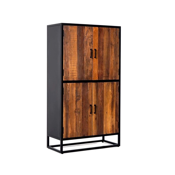 Hohes Sideboard 90 cm aus recyceltem Holz – Recycled