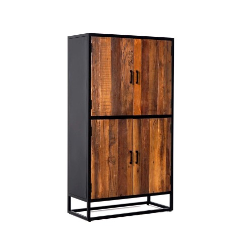 Hohes Sideboard 90 cm aus recyceltem Holz – Recycled