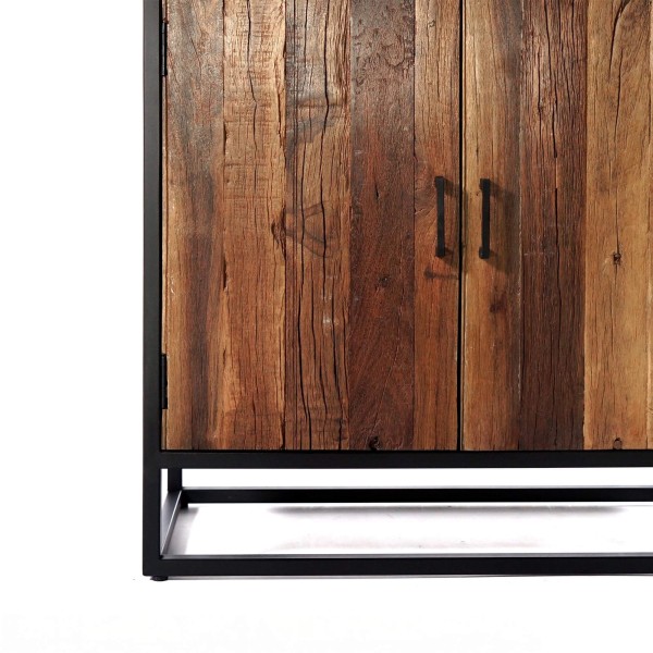 Hohes Sideboard 90 cm aus recyceltem Holz – Recycled