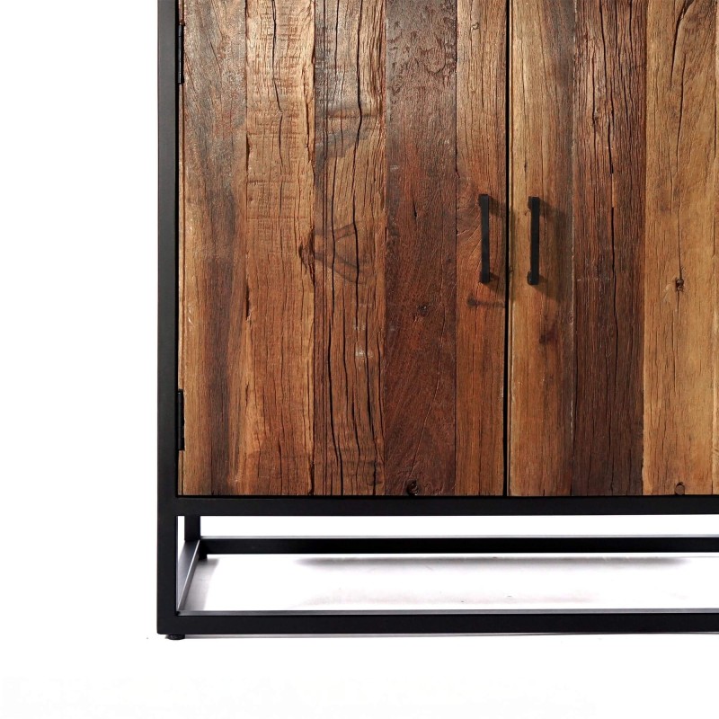 Hohes Sideboard 90 cm aus recyceltem Holz – Recycled