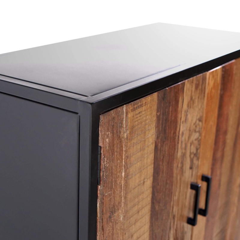 Hohes Sideboard 90 cm aus recyceltem Holz – Recycled