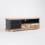 TV-Möbel 150 cm aus Massivholz und Metall - Cambridge