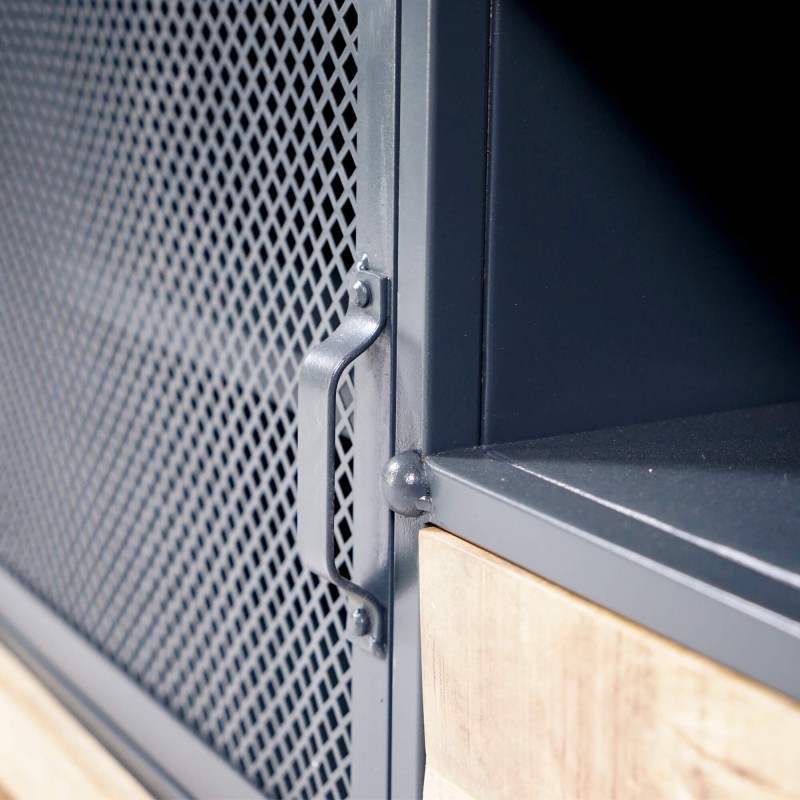 TV-Möbel 150 cm aus Massivholz und Metall - Cambridge