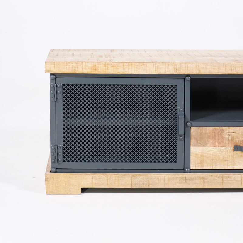 TV-Möbel 150 cm aus Massivholz und Metall - Cambridge