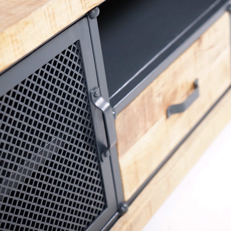 TV-Möbel 150 cm aus Massivholz und Metall - Cambridge