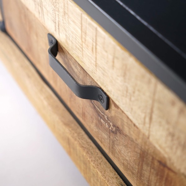 TV-Möbel 150 cm aus Massivholz und Metall - Cambridge