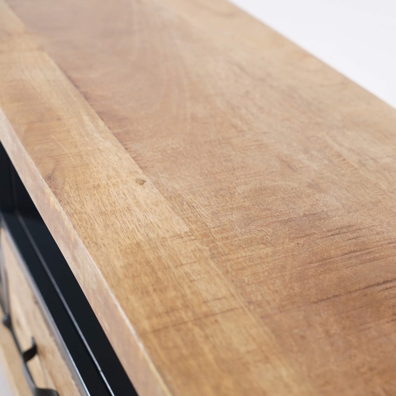 TV-Möbel 200 cm aus Massivholz und Metall - Cambridge