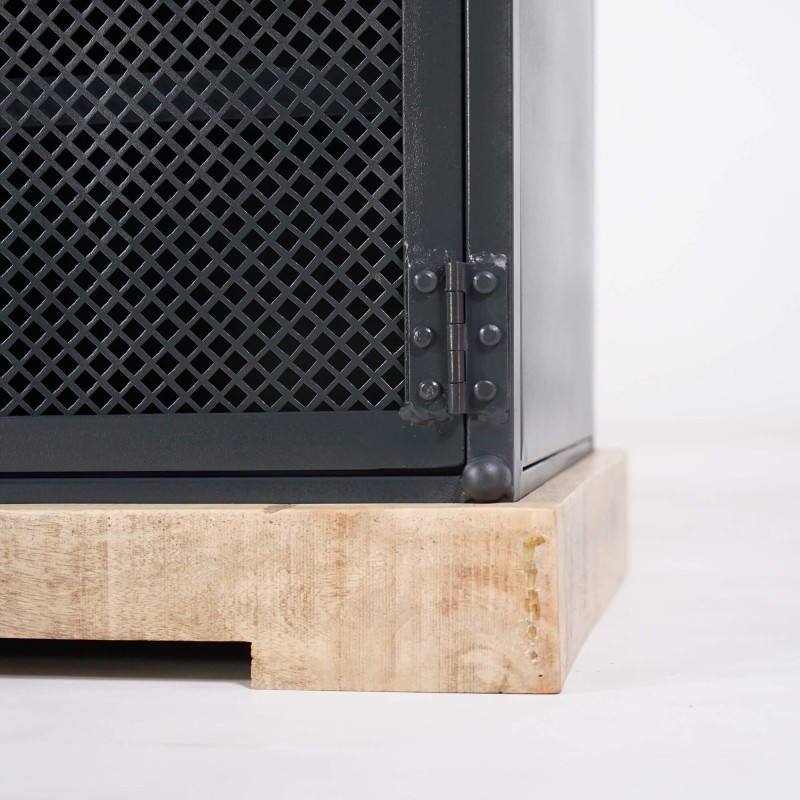 TV-Möbel 200 cm aus Massivholz und Metall - Cambridge