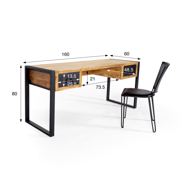 Schreibtisch aus Holz und Metall – Kansas