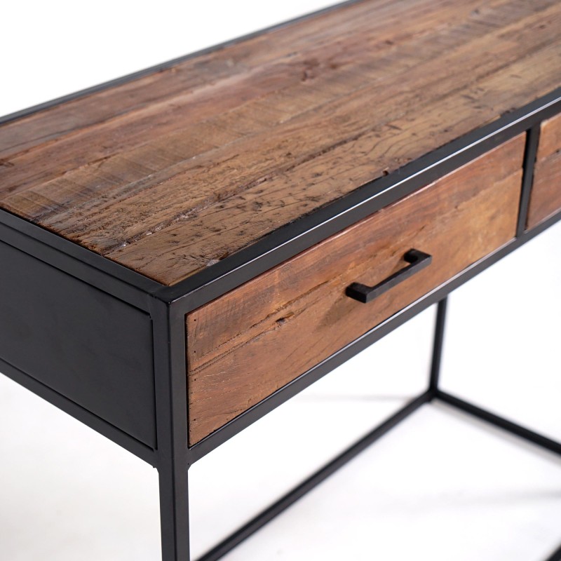 Industrielle Konsole aus recyceltem Holz - Recycled