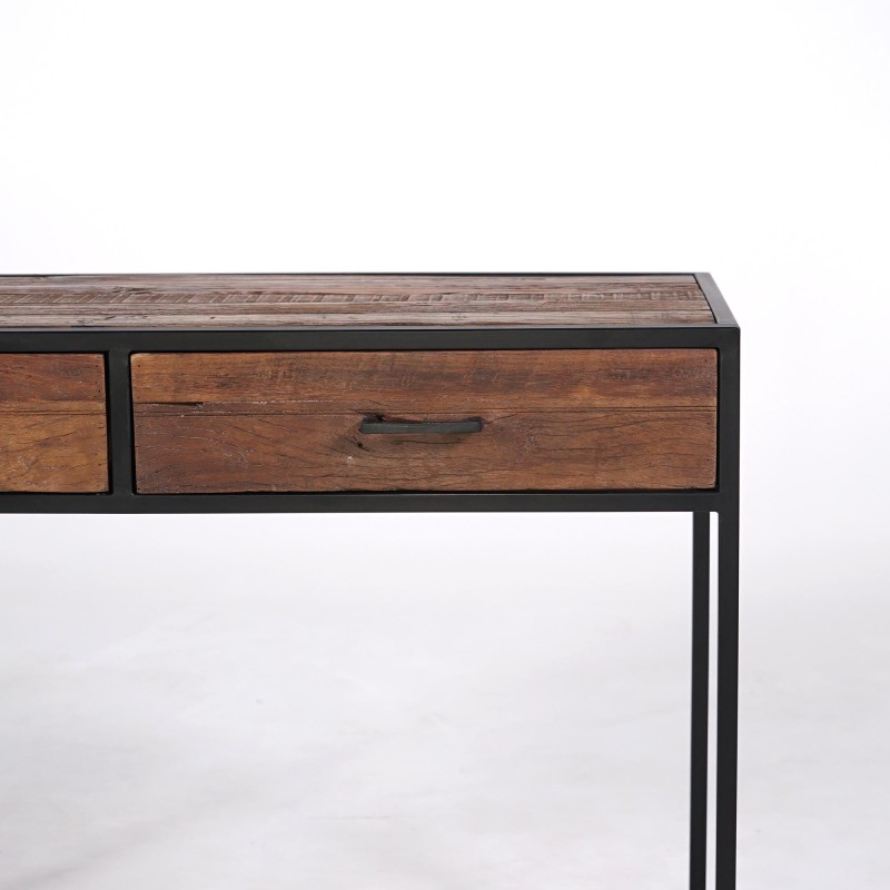Industrielle Konsole aus recyceltem Holz - Recycled