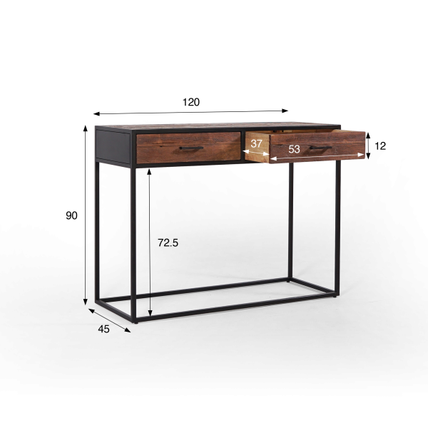 Industrielle Konsole aus recyceltem Holz - Recycled