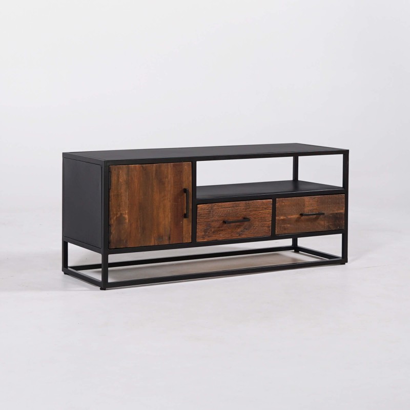 Kleines industrielles TV-Möbel aus recyceltem Holz - Recycled