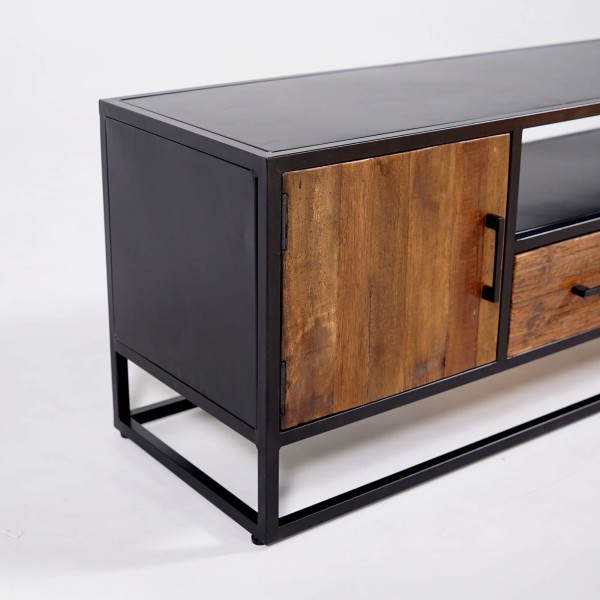Kleines industrielles TV-Möbel aus recyceltem Holz - Recycled