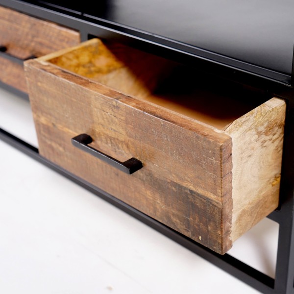 Kleines industrielles TV-Möbel aus recyceltem Holz - Recycled