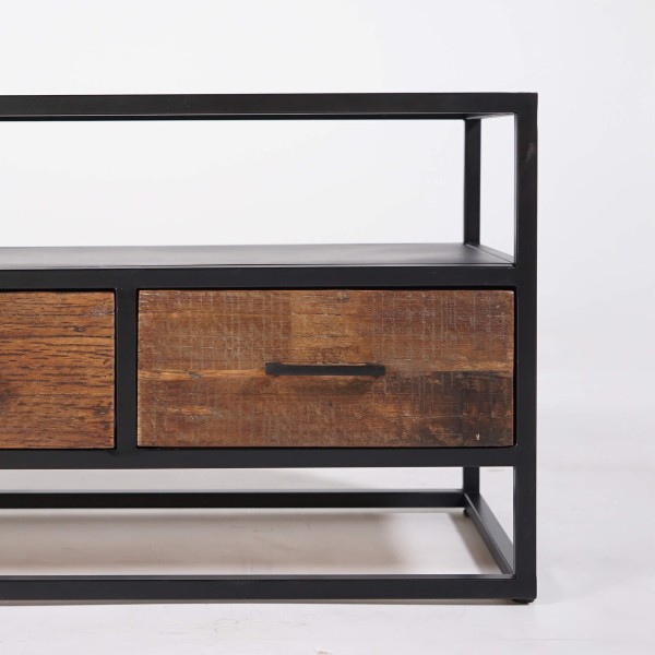 Kleines industrielles TV-Möbel aus recyceltem Holz - Recycled