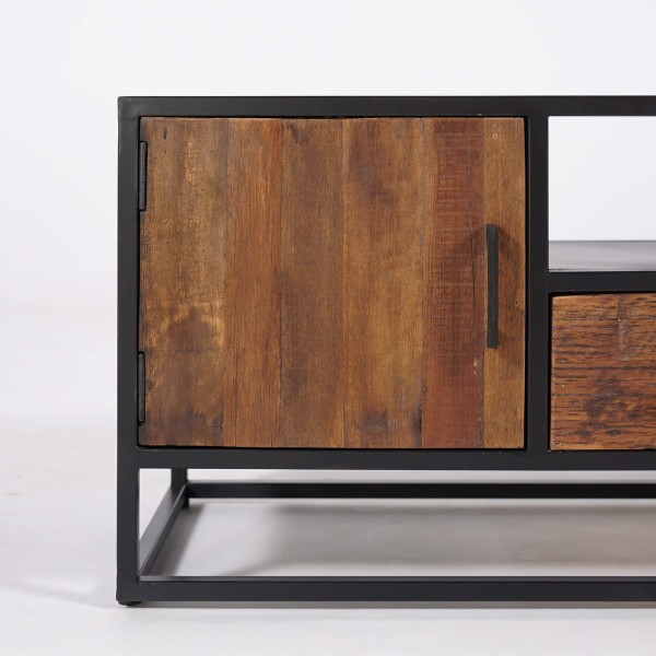 Kleines industrielles TV-Möbel aus recyceltem Holz - Recycled