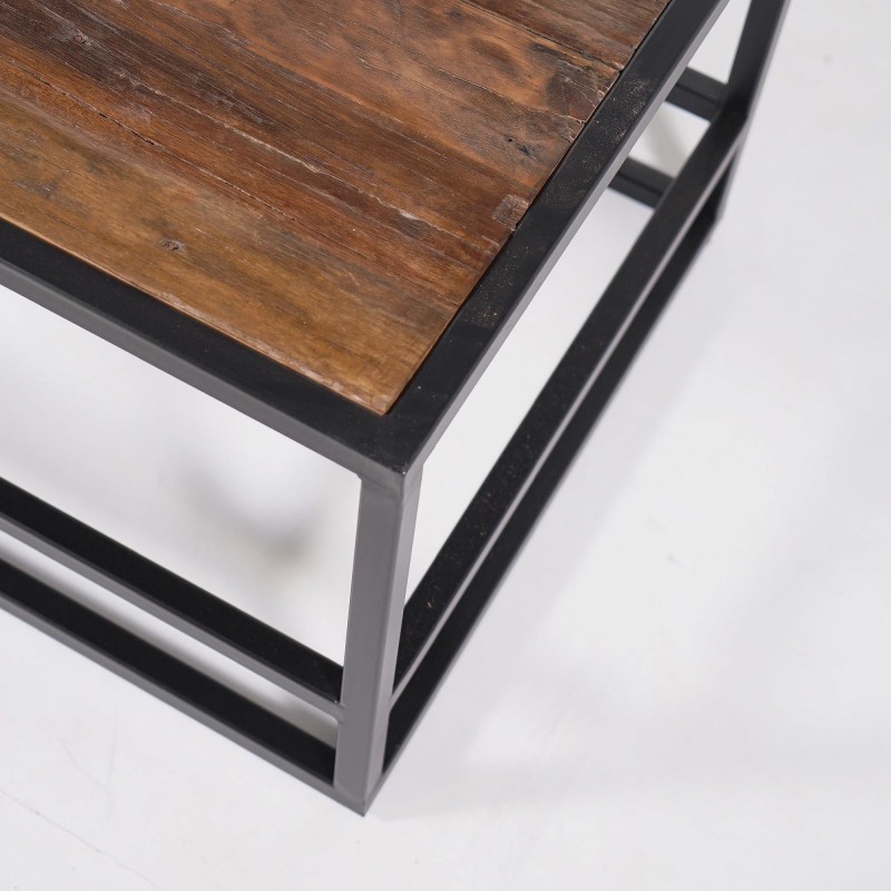 Couchtisch aus Holz und Metall - Recycled