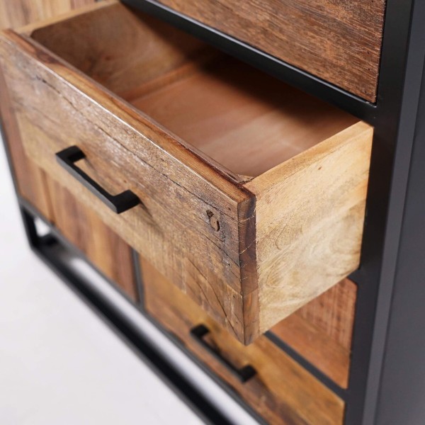Kleines industrielles Sideboard aus recyceltem Holz, 1 Tür - Recycled