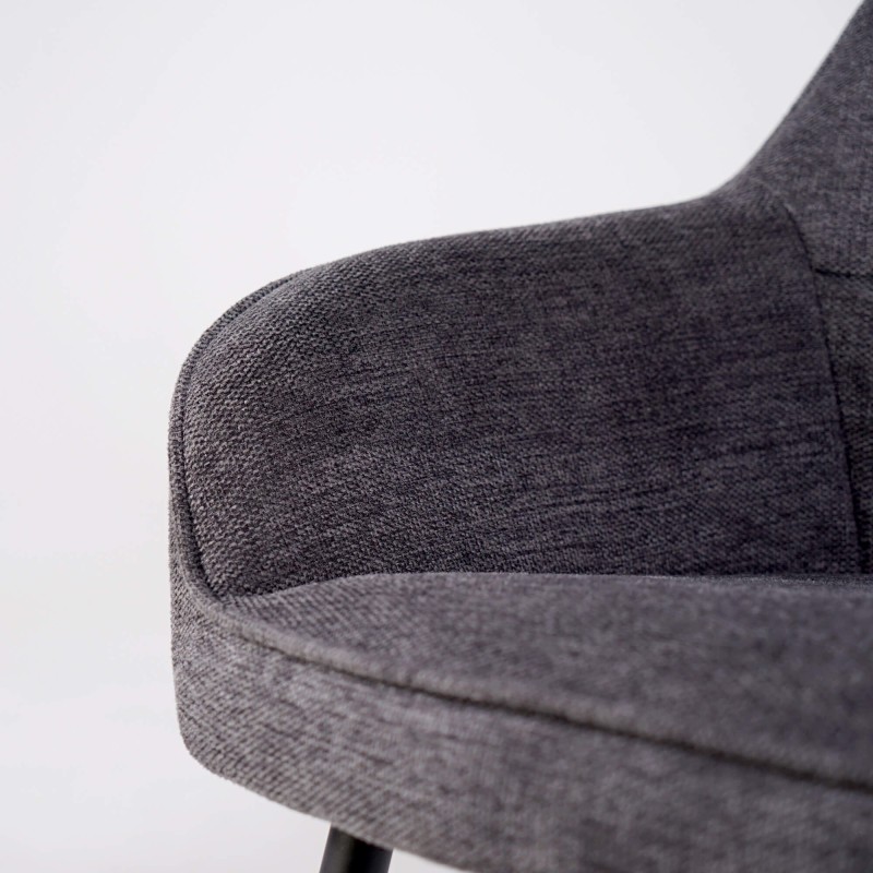 Esszimmerstuhl aus dunkelgrauem Stoff – Nolan Square