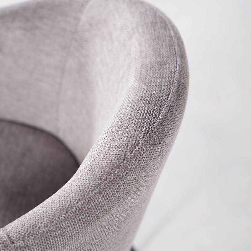 Esszimmerstuhl aus hellgrauem Stoff – Easton