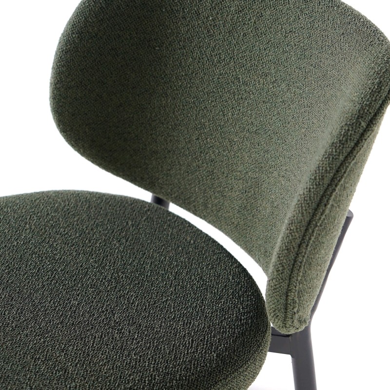 Esszimmerstuhl aus grünem Stoff – Swan