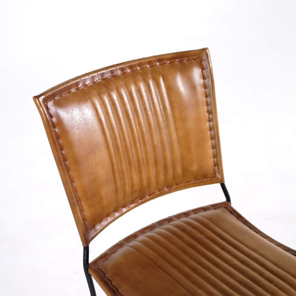 Vintage Stuhl aus braunem Leder – Cosy
