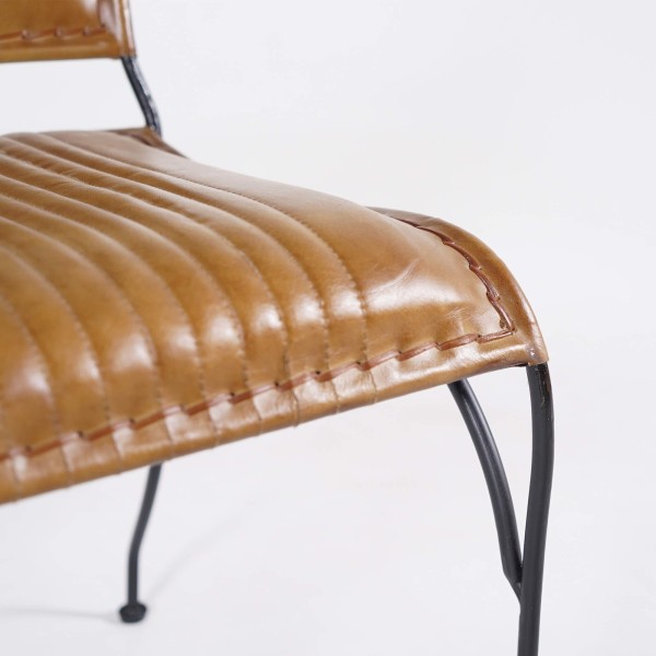 Vintage Stuhl aus braunem Leder – Cosy